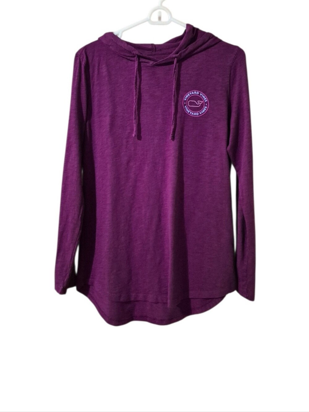 Vineyard Vines Deep Purple Lightweight Hooded Long Sleeve Sz Sm EUC